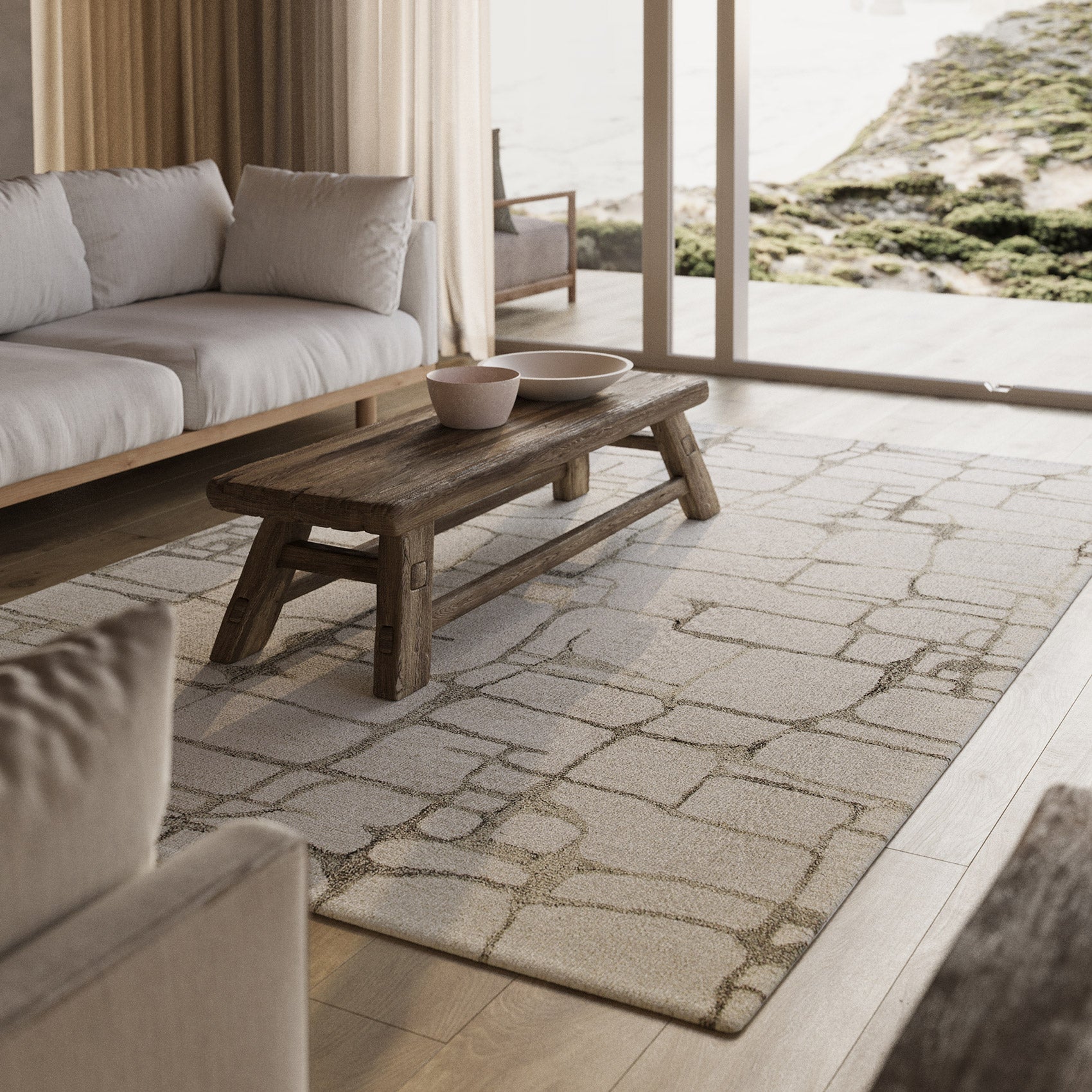 weconhome-hamptons-twelve-kurzflor-teppich-creme-wei-handgetuftet-schurwolle image 2