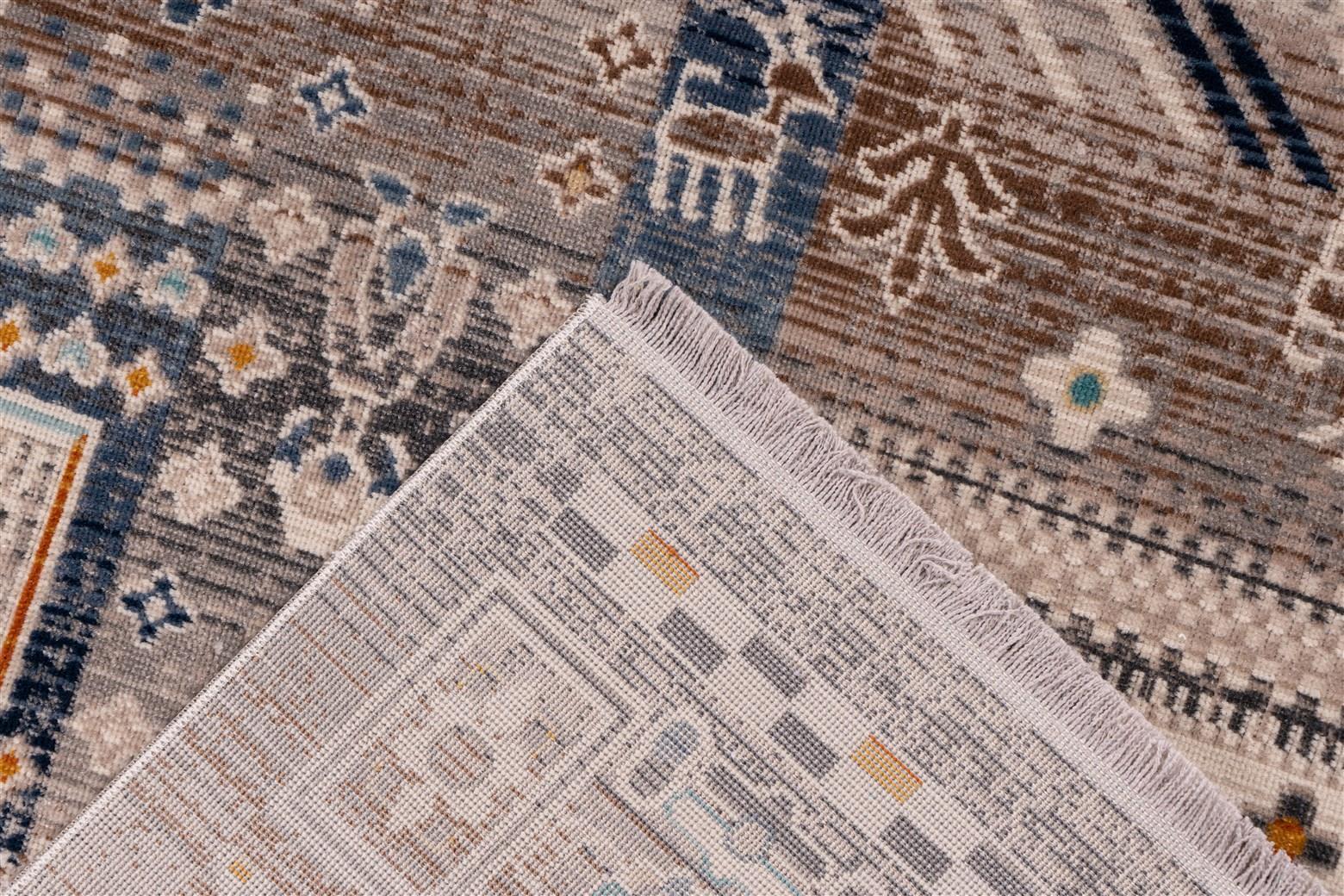 kayoom-anouk-525-vintage-teppich-kurzfloriger-wohnzimmerteppich-mit-fransen-pfle image 5