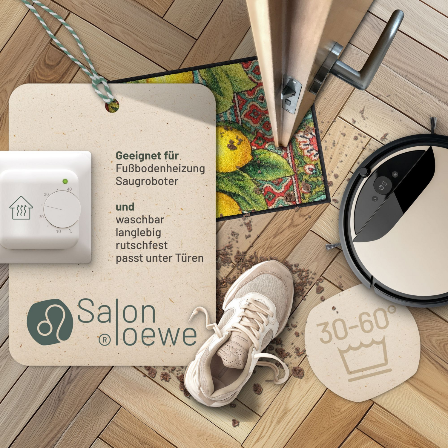 salonloewe-doni-preziosi-eingangsmatte-40-x-60-cm-kaffee-k-chen-design-schmutzfa image 3