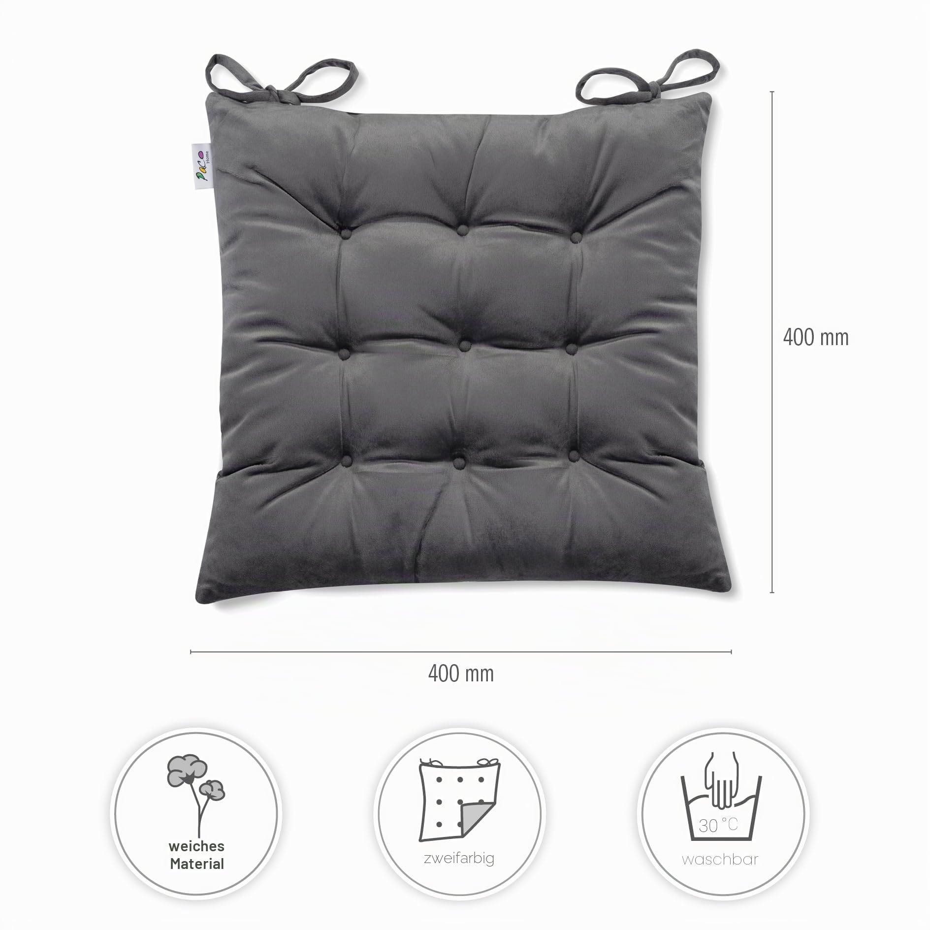 paco-home-sitzkissen-mit-befestigungsb-ndern-40x40-cm-stuhlkissen-indoor-2er-set-8 image 5