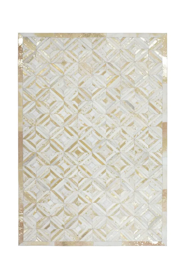 kayoom-lederteppich-spark-410-100-leder-metallic-applikationen-handgefertigt-120 image 1
