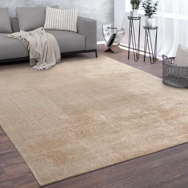 paco-home-style-teppich-beige-160x220-cm-kurzflor-rutschfest image 1