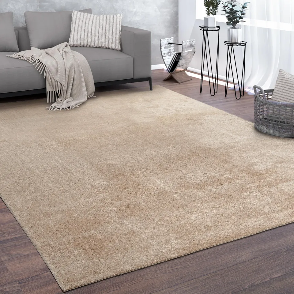 paco-home-style-teppich-beige-160x220-cm-kurzflor-rutschfest image 1