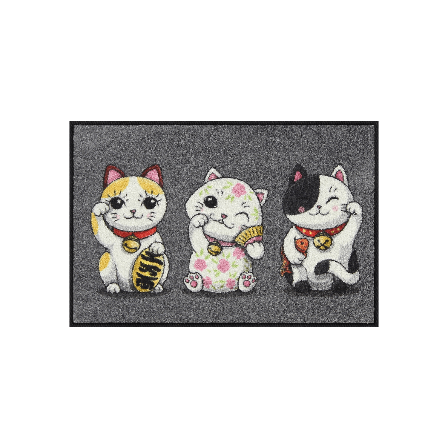 salonloewe-lucky-cats-grey-eingangsmatte-50-x-75-cm image 1
