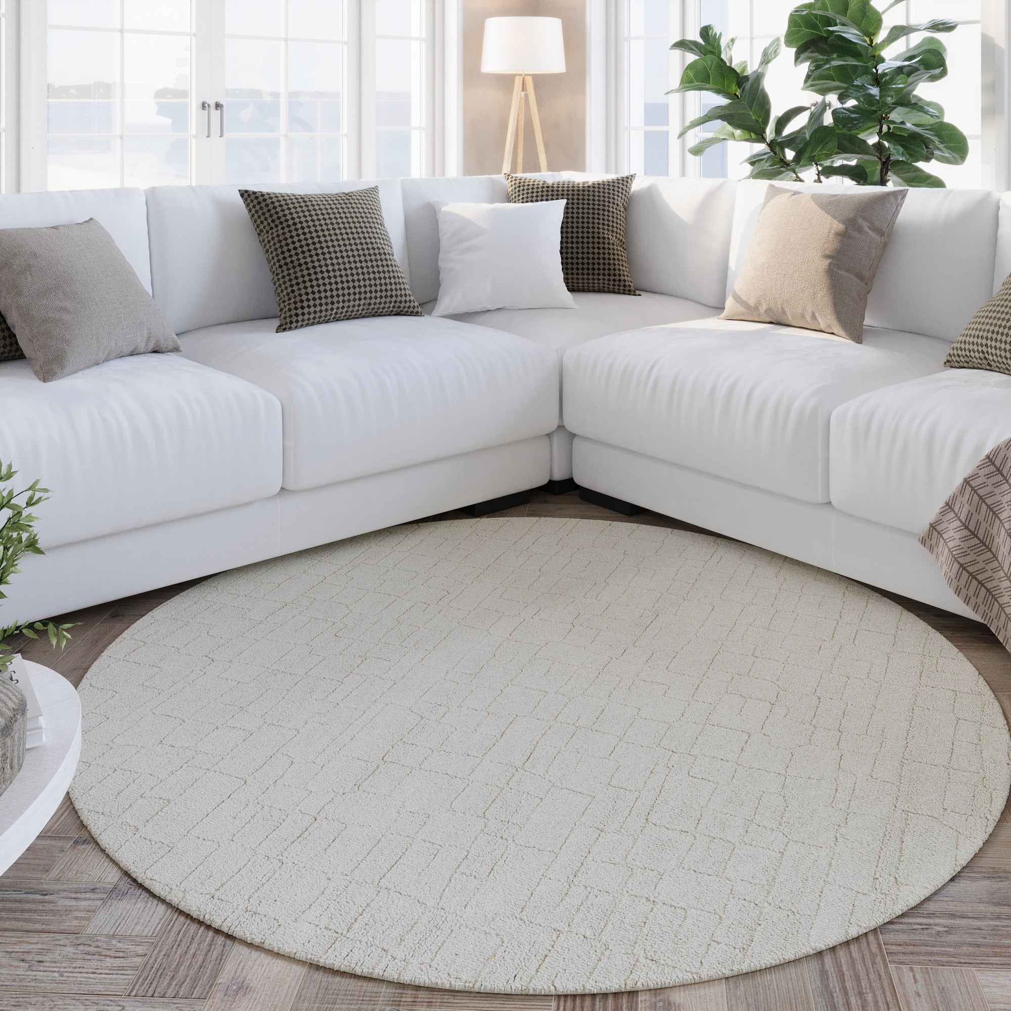 weconhome-hamptons-thirtyone-kurzflor-teppich-rund-creme-wei-handgetuftet-abstra image 4