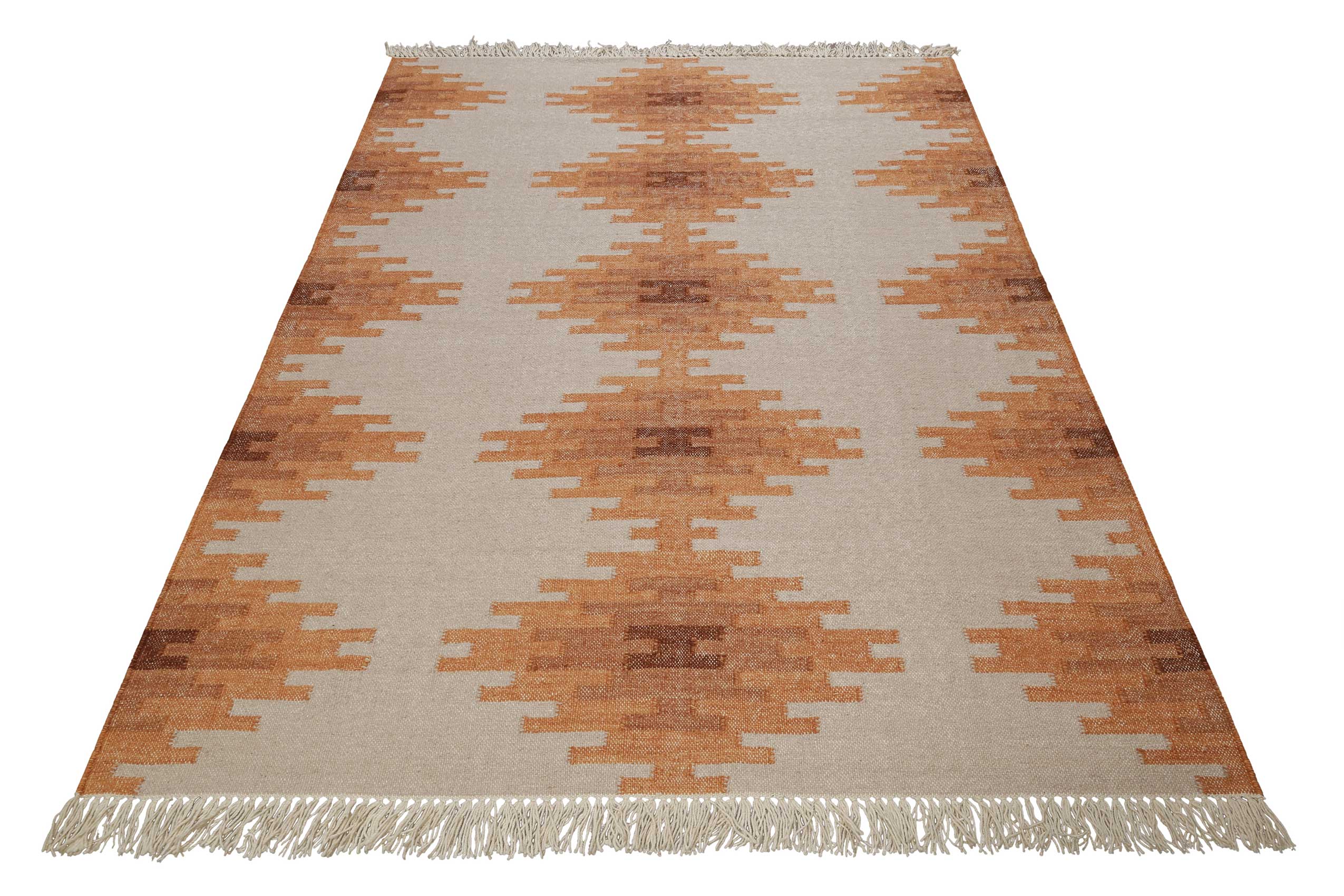 green-looop-kelim-teppich-belle-beige-terracotta-aus-wolle image 3