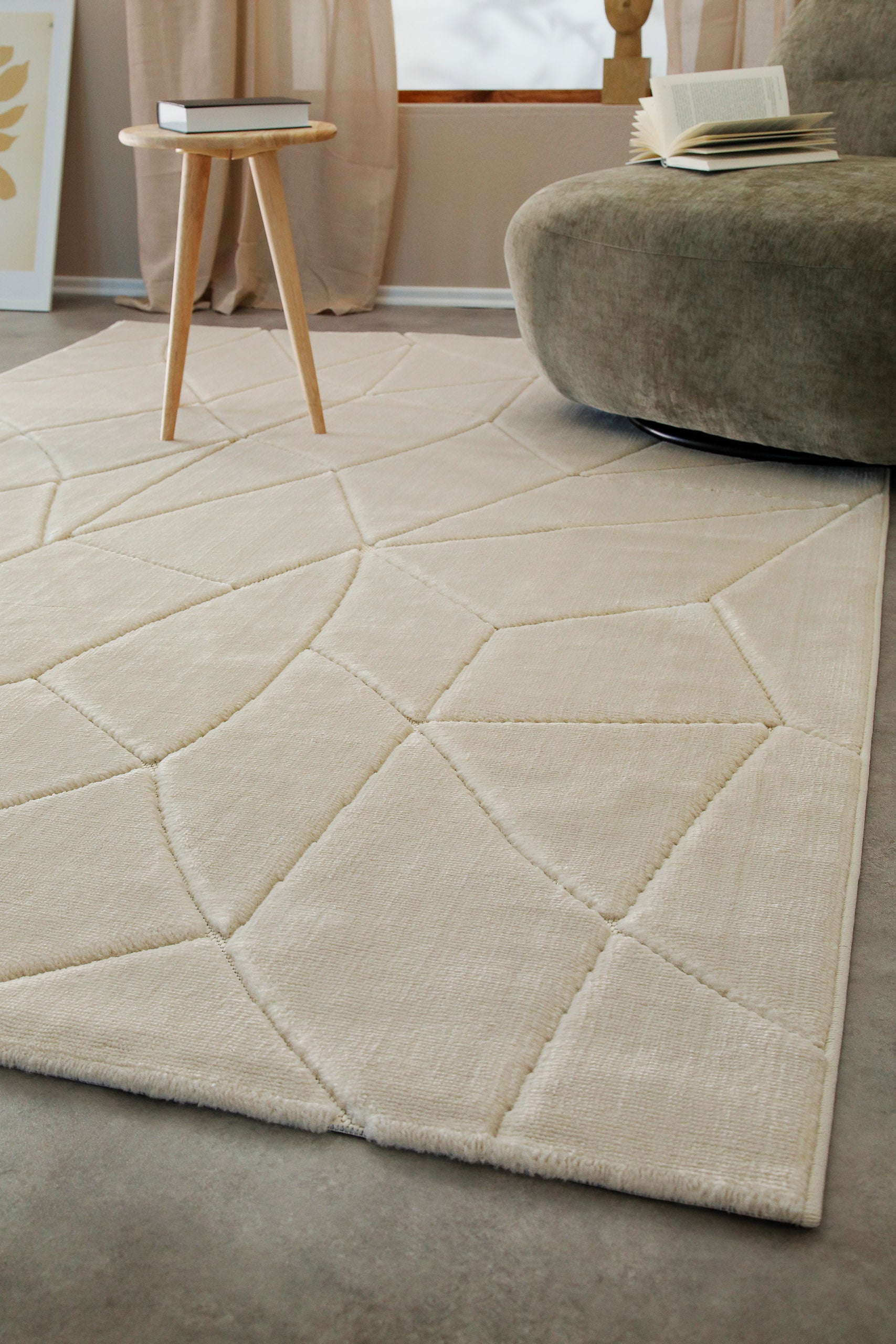 weconhome-kurzflorteppich-unplugged-sand-beige-geometrisch-maschinell-gewebt-pfl image 8