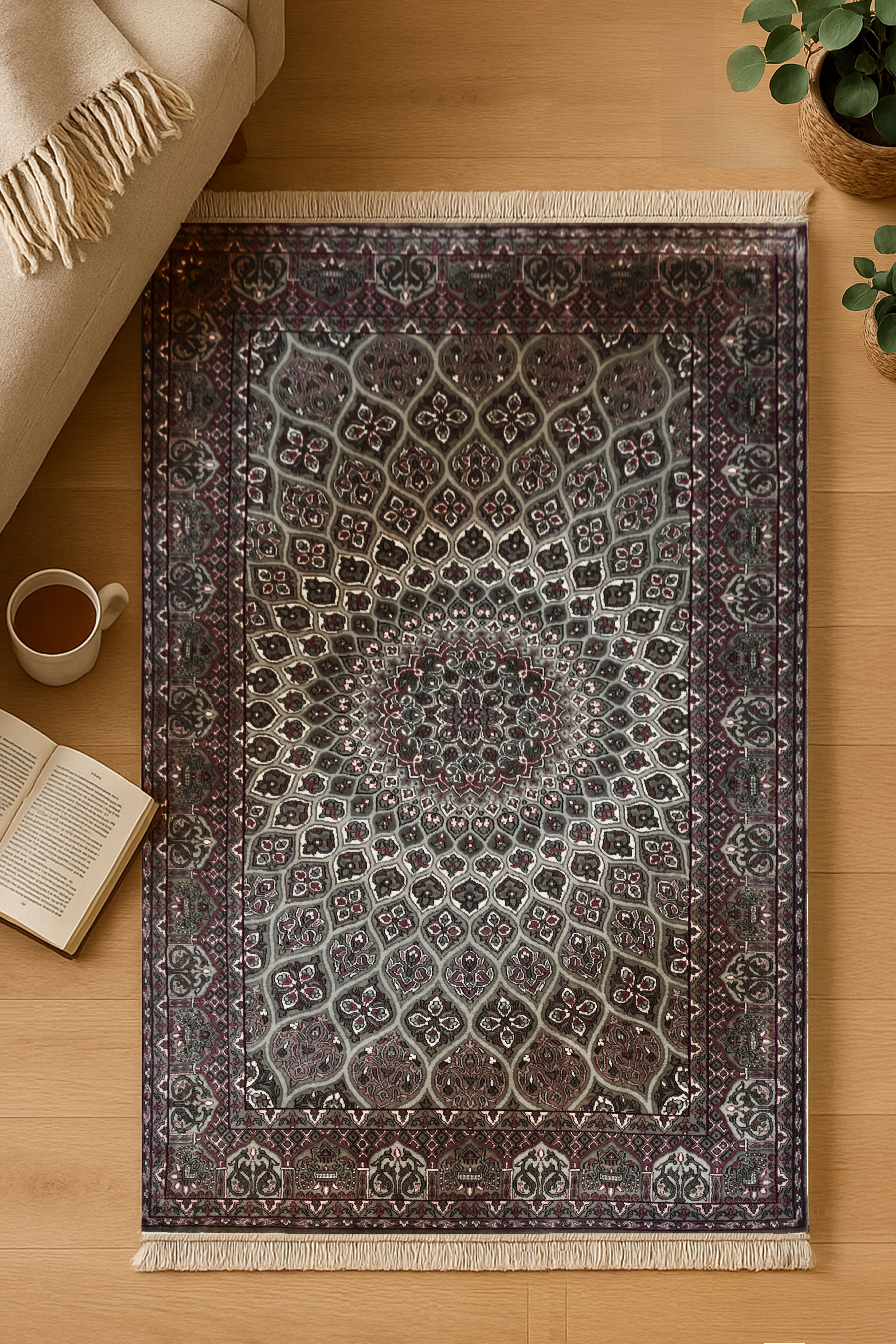 kayoom-kashan-9530-multi-handgewebter-orient-teppich-121x186-cm image 3