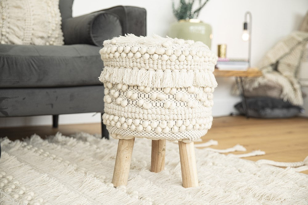 kayoom-bohist-325-hocker-boho-style-mit-fransen-und-quasten image 2