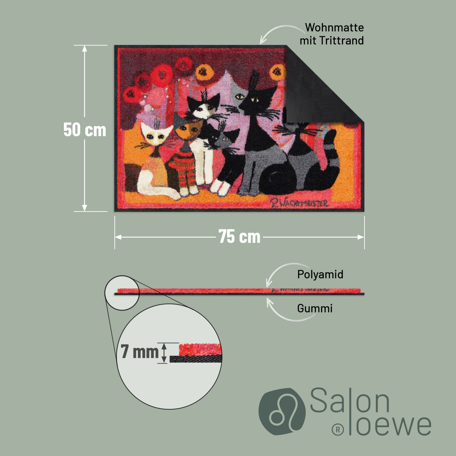 salonloewe-festa-dei-gatti-eingangsmatte-50-x-75-cm-waschbare-polyamid-fu-matte- image 4