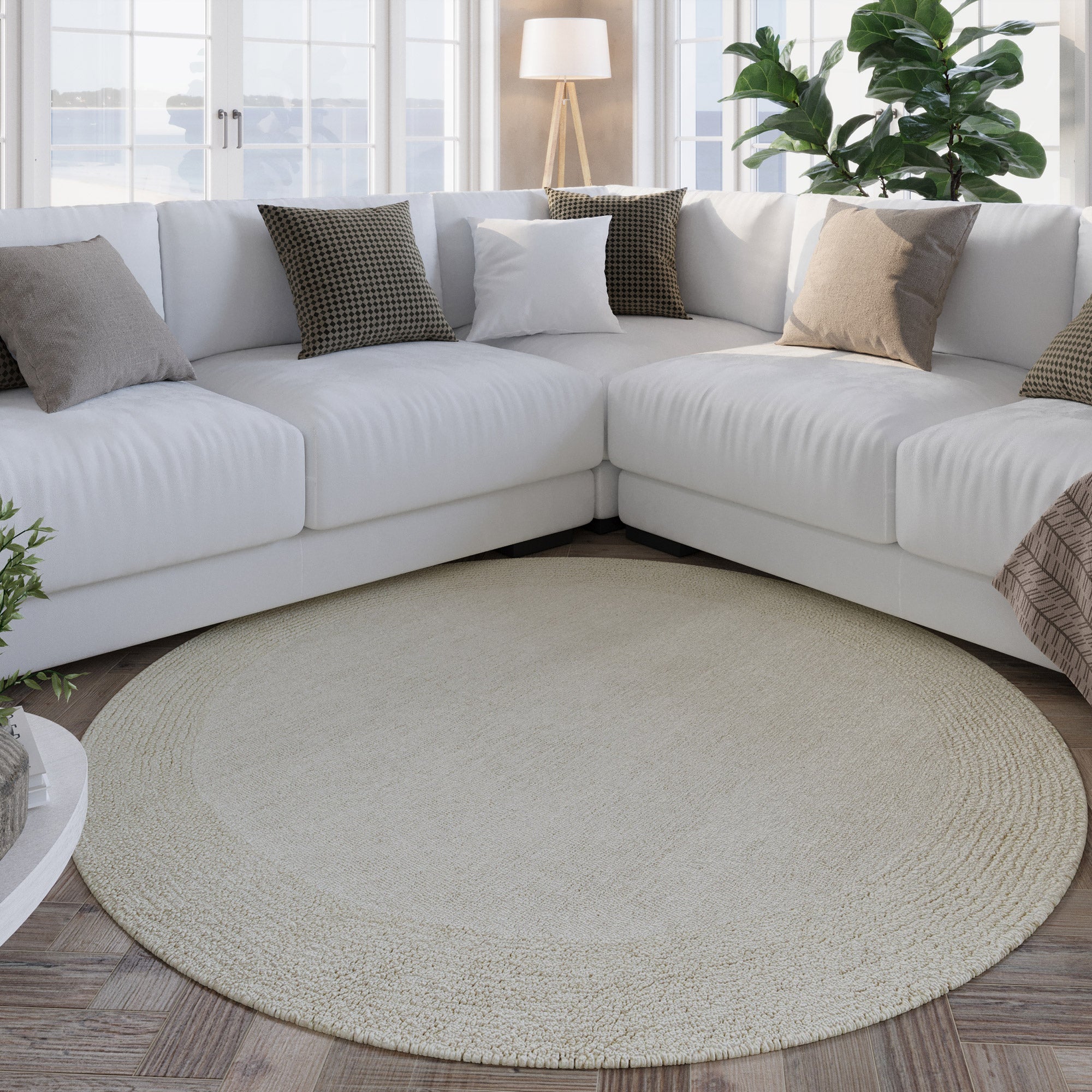 weconhome-hamptons-twentyone-kurzflor-teppich-rund-creme-wei-schurwolle image 2