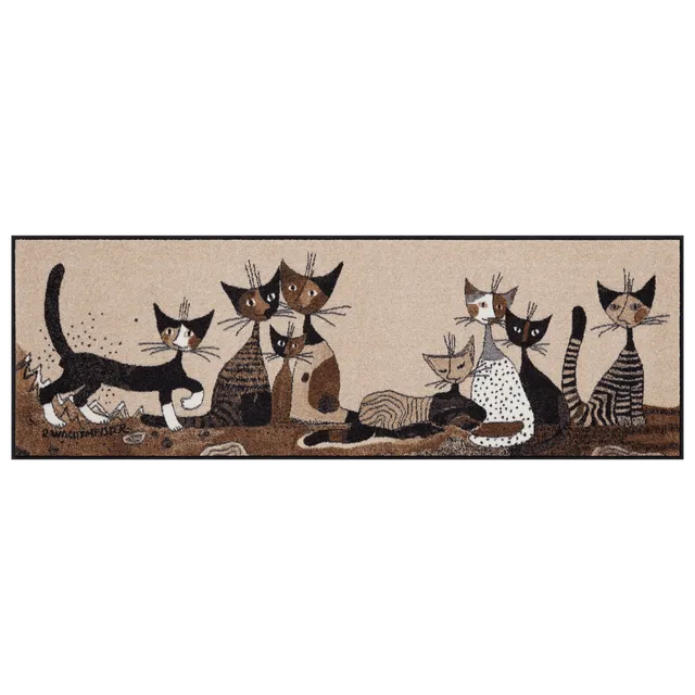 salonloewe-serafino-friends-teppich-60-x-180-cm-l-ufer-mit-katzenmotiv-waschbar- image 1