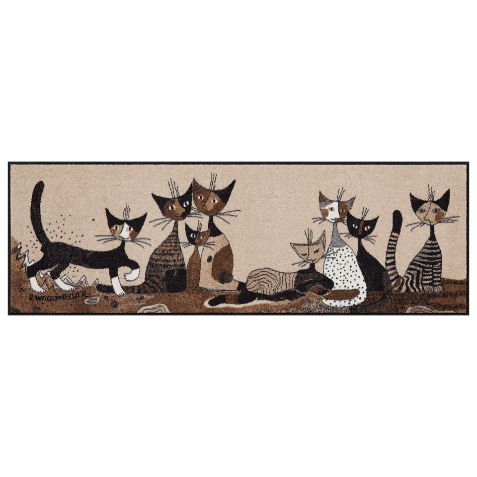 salonloewe-serafino-friends-teppich-60-x-180-cm-l-ufer-mit-katzenmotiv-waschbar- image 1