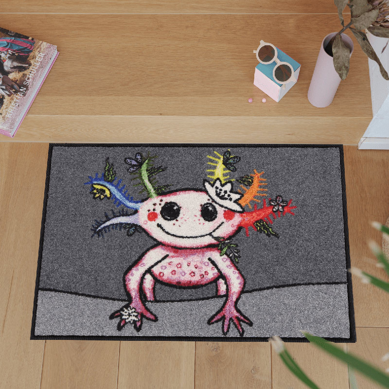 salonloewe-funky-lotti-eingangsmatte-50-x-75-cm-bunter-axolotl-mit-krone-made-in image 2