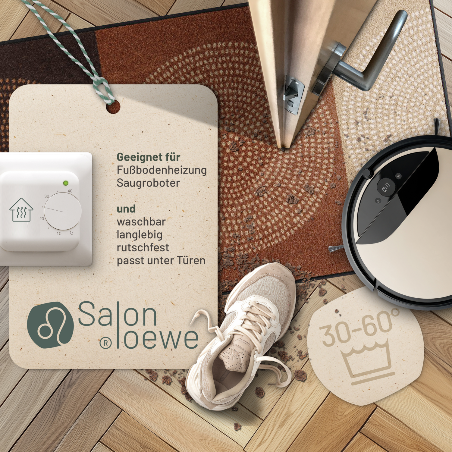 salonloewe-nestor-mocca-teppich-75-x-120-cm-schmutzfangmatte-mit-grafischem-desi image 3