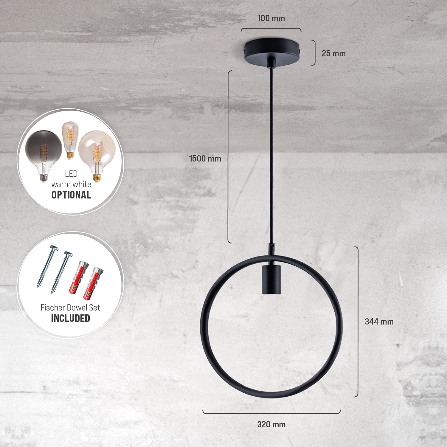 paco-home-pendelleuchte-ring-schwarz-1-5m-textilkabel-e27 image 3