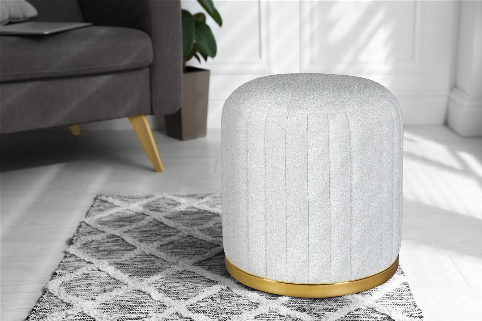 kayoom-doric-135-hocker-pouf-mit-teddy-optik-und-steppung-vielseitig-einsetzbar image 7