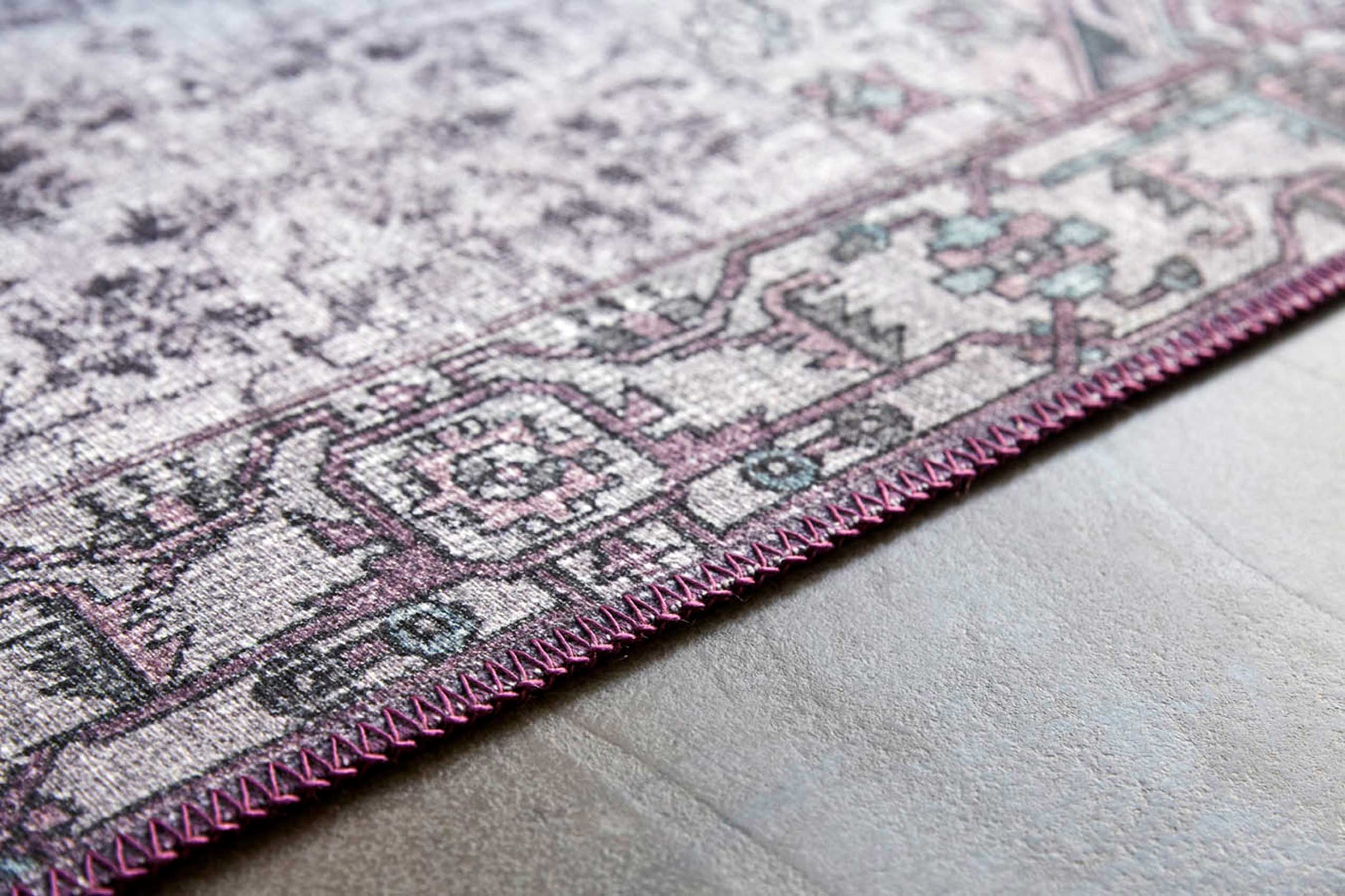 weconhome-vintage-teppich-synchronize-flieder-grau-gewebt-oeko-tex-boho-stil image 6