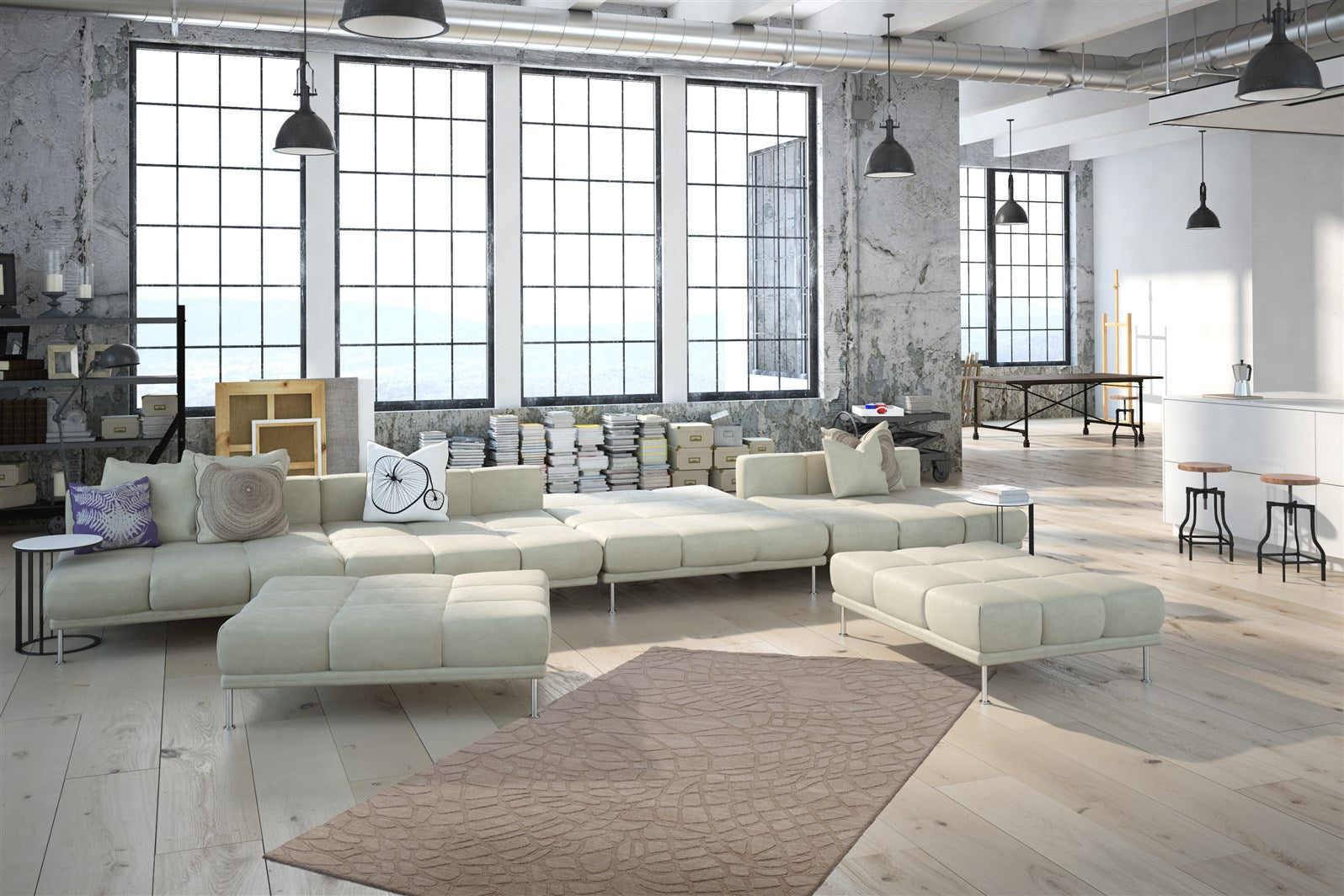 kayoom-ganges-710-handgekn-pfter-wollteppich-im-naturteppich-trend-design-dichte image 3