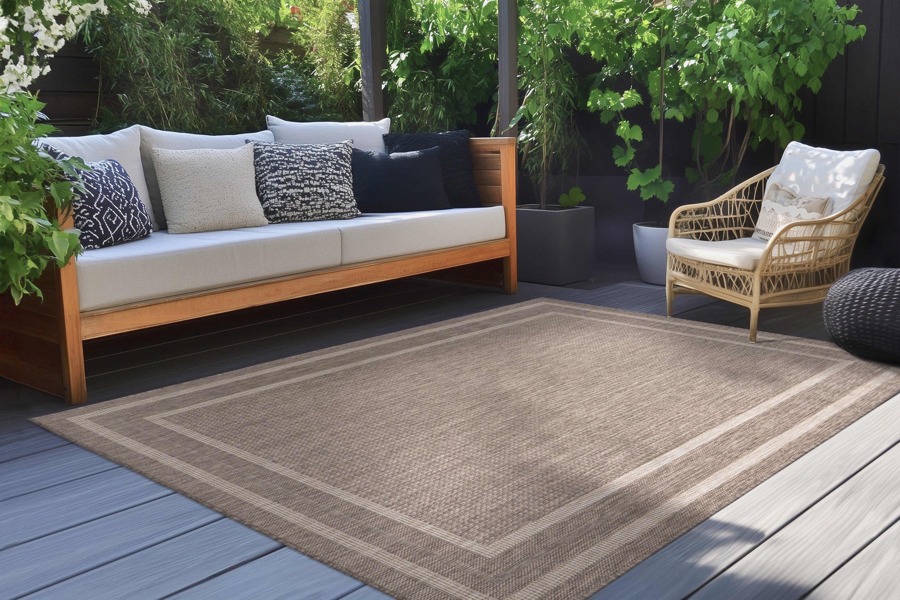 kayoom-retreat-125-kurzflorteppich-5-mm-florh-he-polypropylen-taupe-pflegeleicht image 3