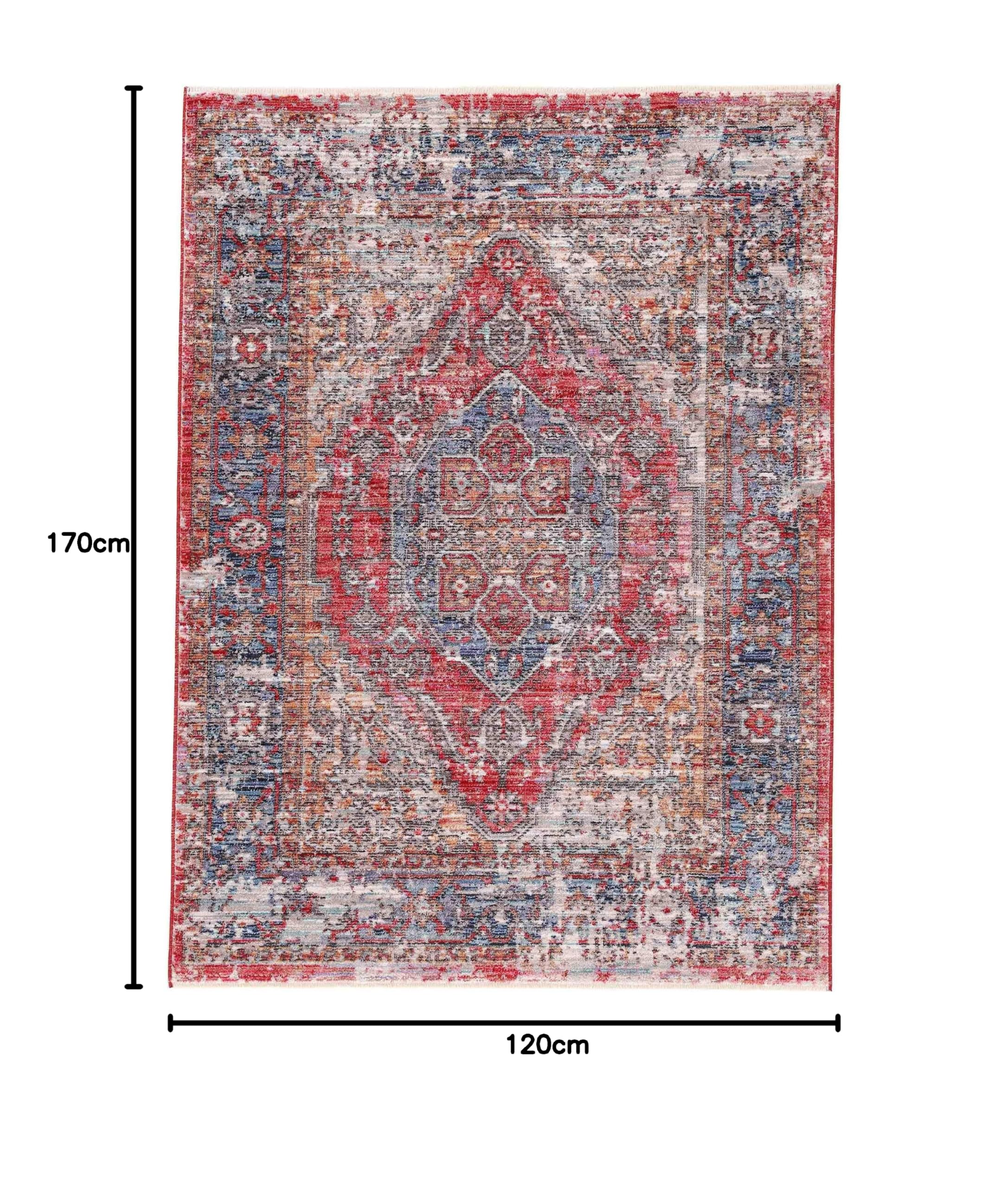 carpetfine-vintage-teppich-phoenix-rot-120x170-cm image 2