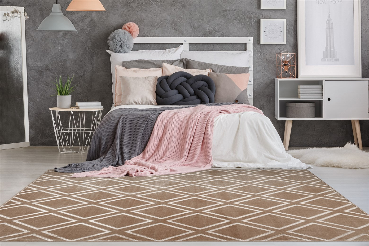 kayoom-monroe-325-weicher-kurzflor-teppich-mit-3d-pr-gemuster-12-95-statt-25-90 image 2