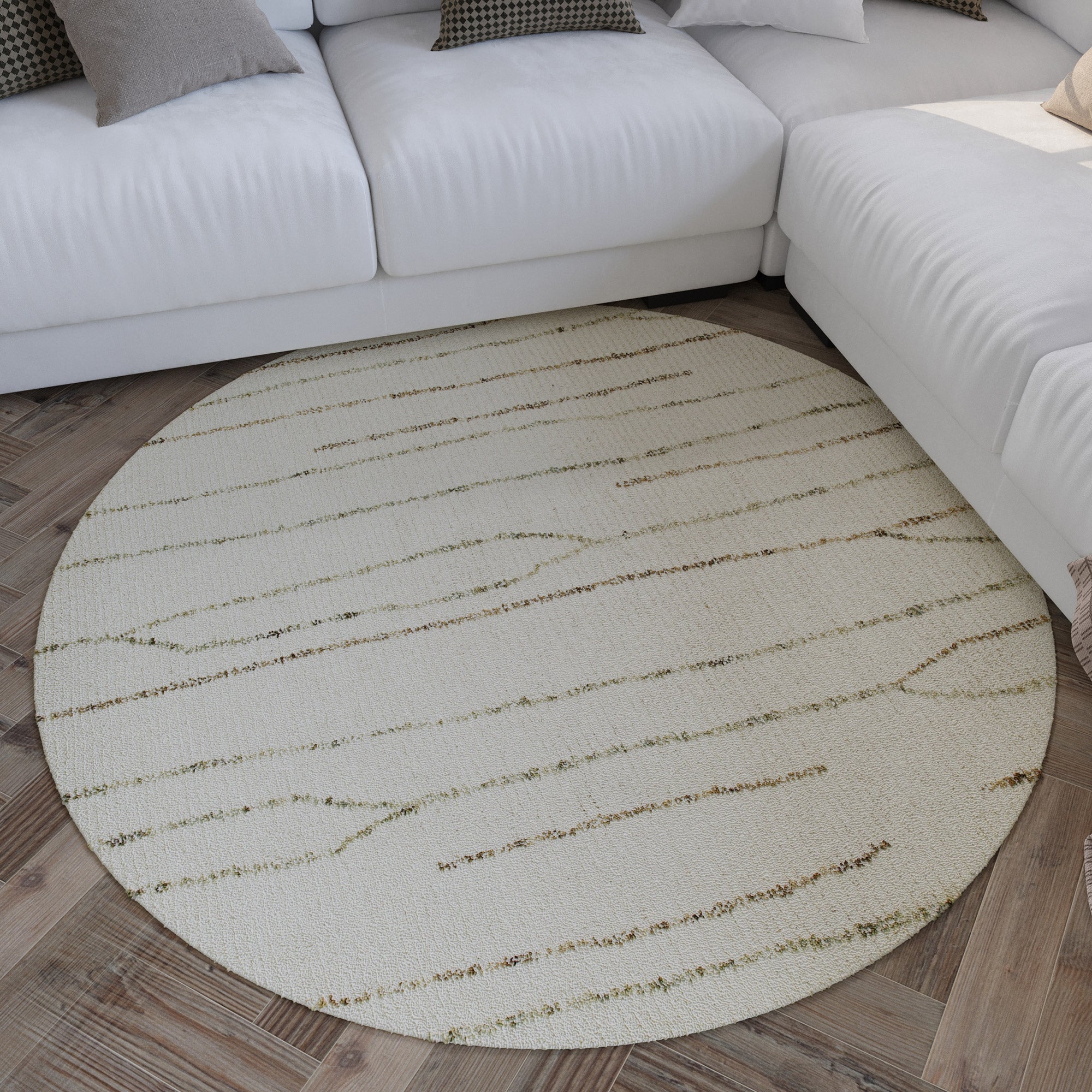 weconhome-hamptons-thirtynine-kurzflor-teppich-rund-creme-wei-schurwolle image 2