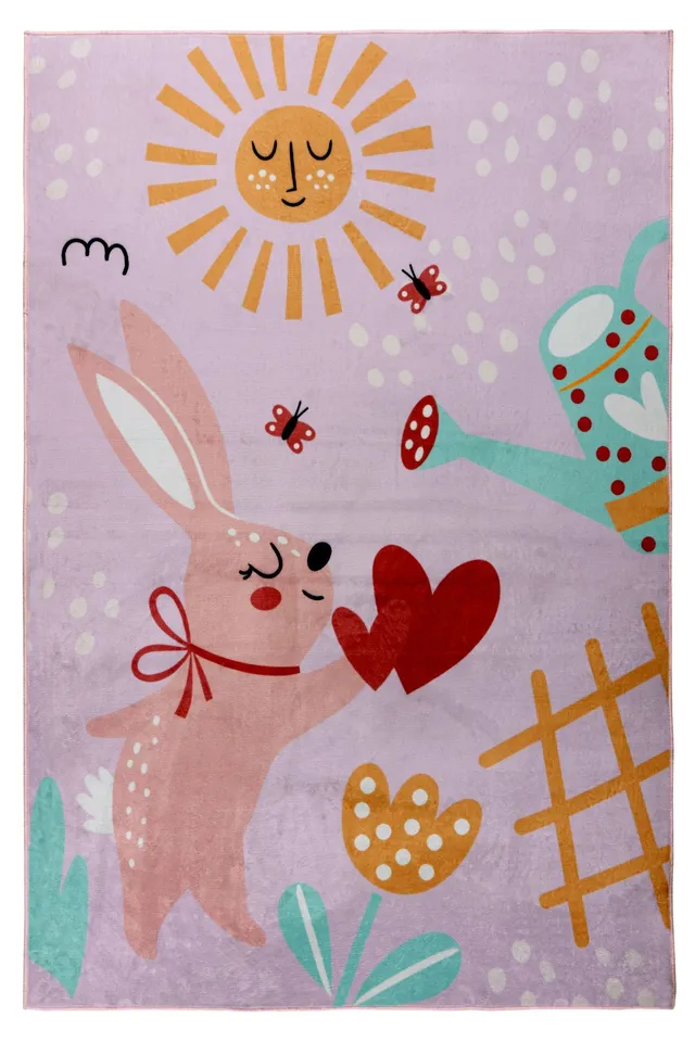 kayoom-wonder-131-rosa-kinderzimmerteppich-weicher-kurzflor-6-mm-800-g-m-polyest image 1
