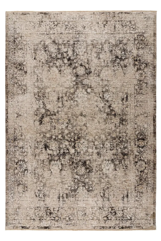 kayoom-amora-258-teppich-grauer-kurzflor-11-mm-polyester-pflegeleicht image 1