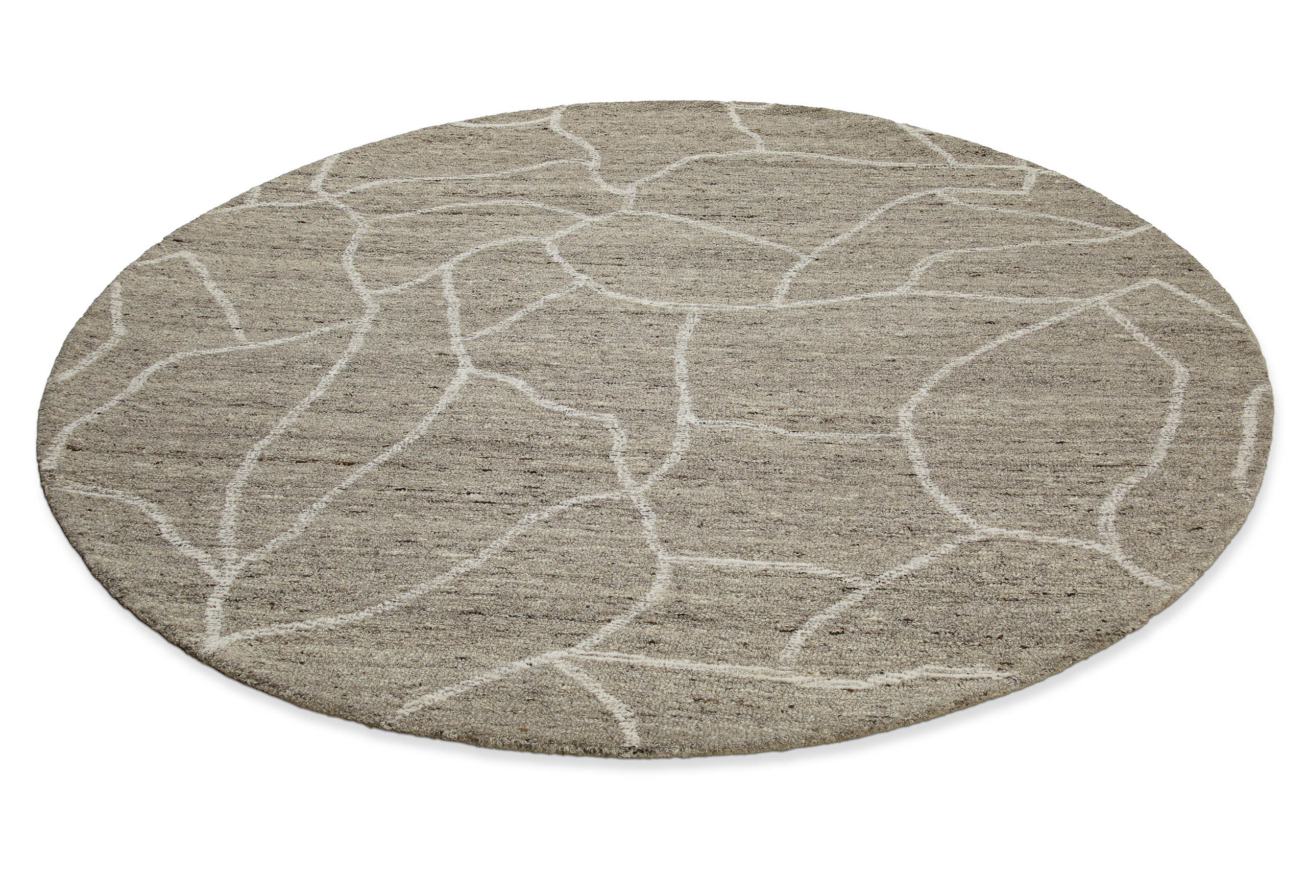weconhome-hamptons-fortyone-kurzflor-teppich-rund-taupe-meliert-schurwolle image 3
