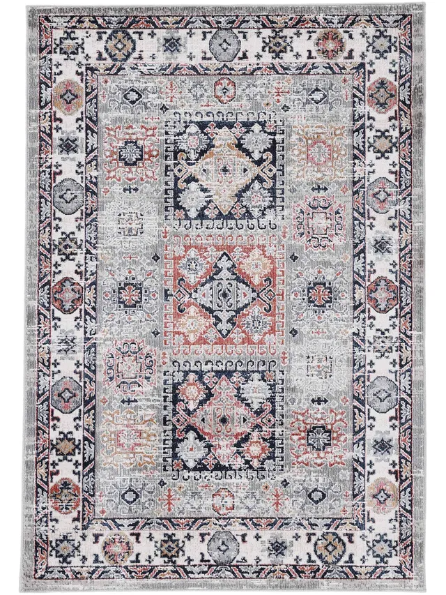 carpetine-kazach-teppich-hellgrau-80x150-cm-moderner-vintage-look-100-polypropyl image 1