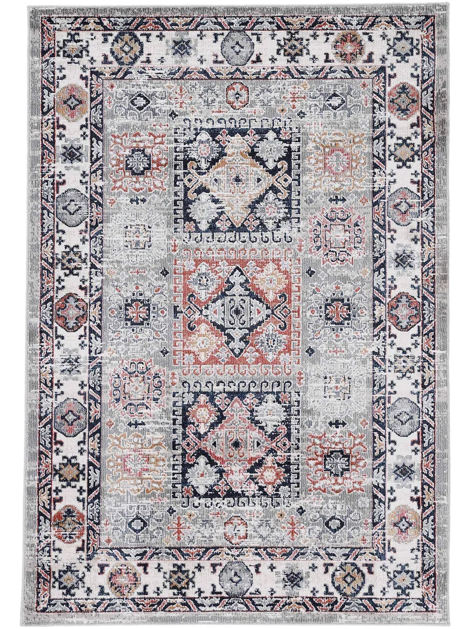 carpetine-kazach-teppich-hellgrau-80x150-cm-moderner-vintage-look-100-polypropyl image 1