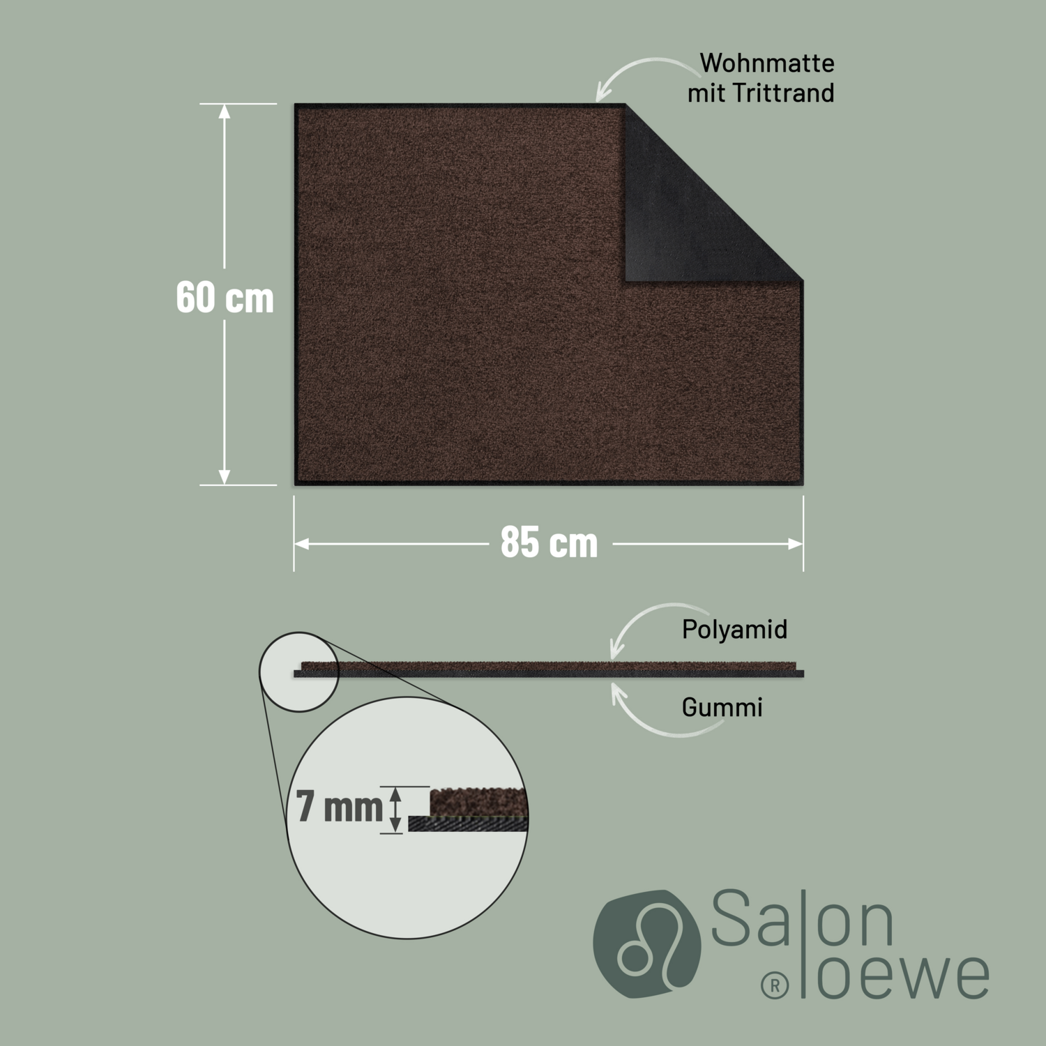 salonloewe-schokobraun-halb-rund-60-x-85-cm-schleuermatte-aus-polyamid-mit-gummi image 3