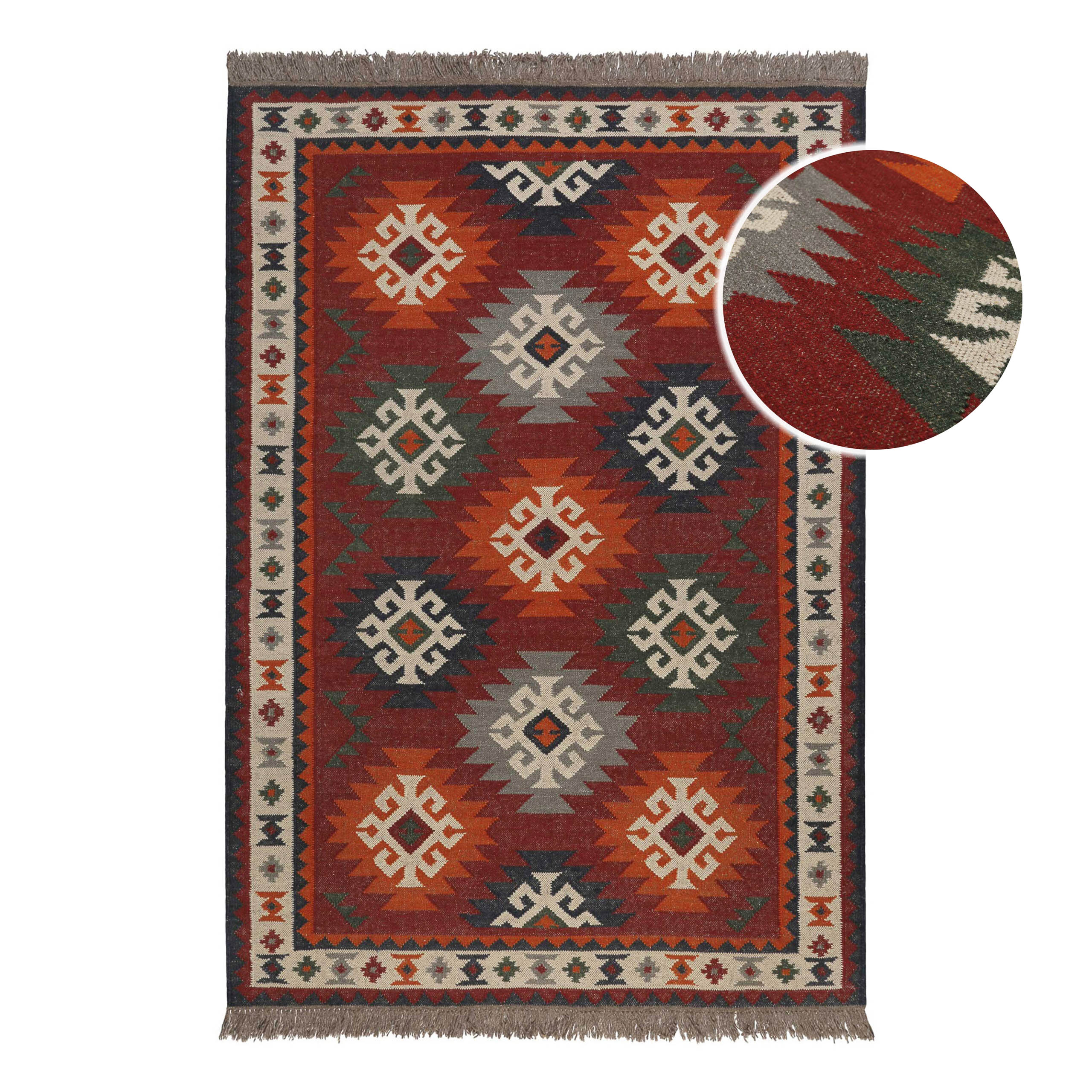 green-looop-kelim-teppich-eckig-rot-aus-wolle-blancard image 2