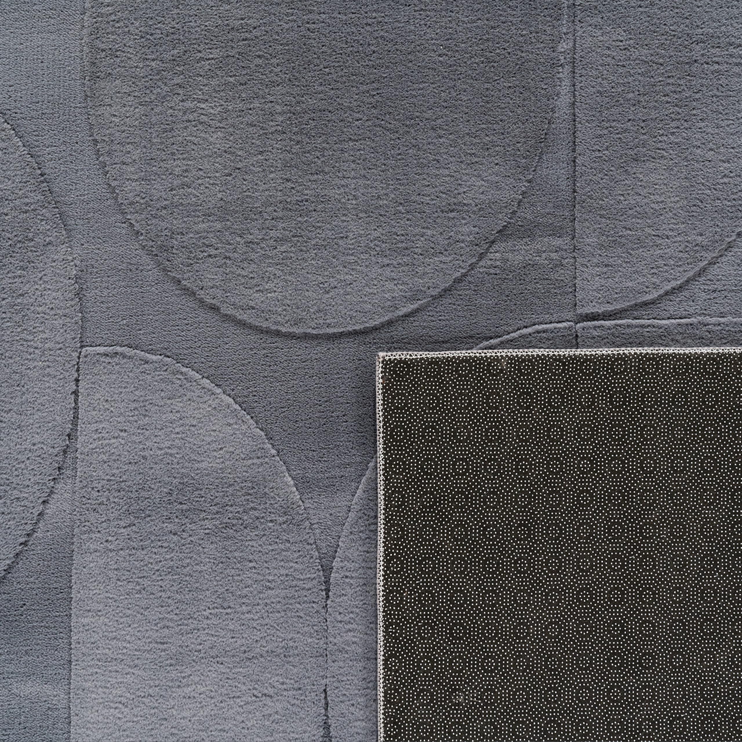 paco-home-skandi-boho-kurzflor-teppich-160x220-cm-anthrazit-rauten image 6