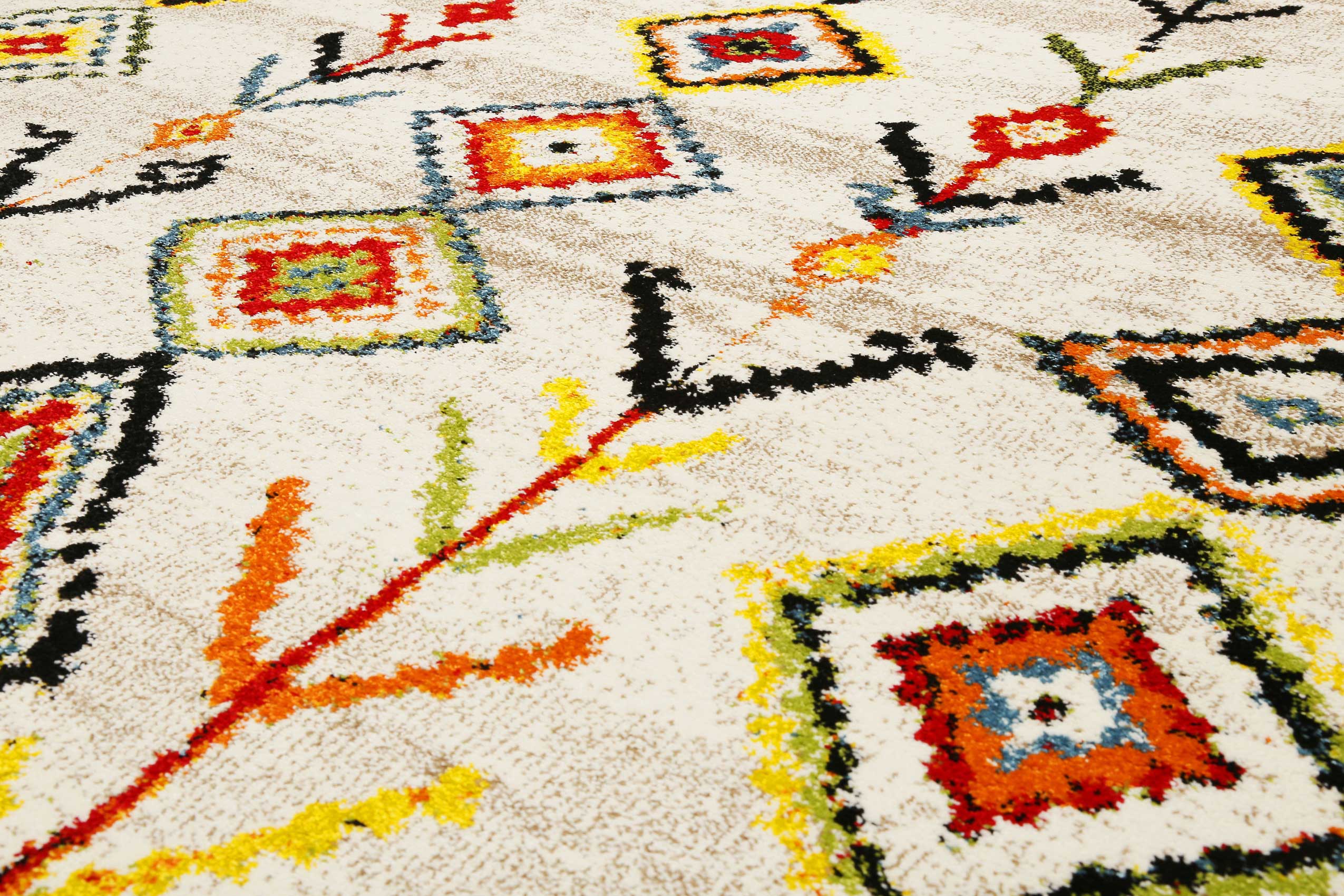 weconhome-medina-colorful-marrakesh-kurzflor-teppich-beige-bunt image 5