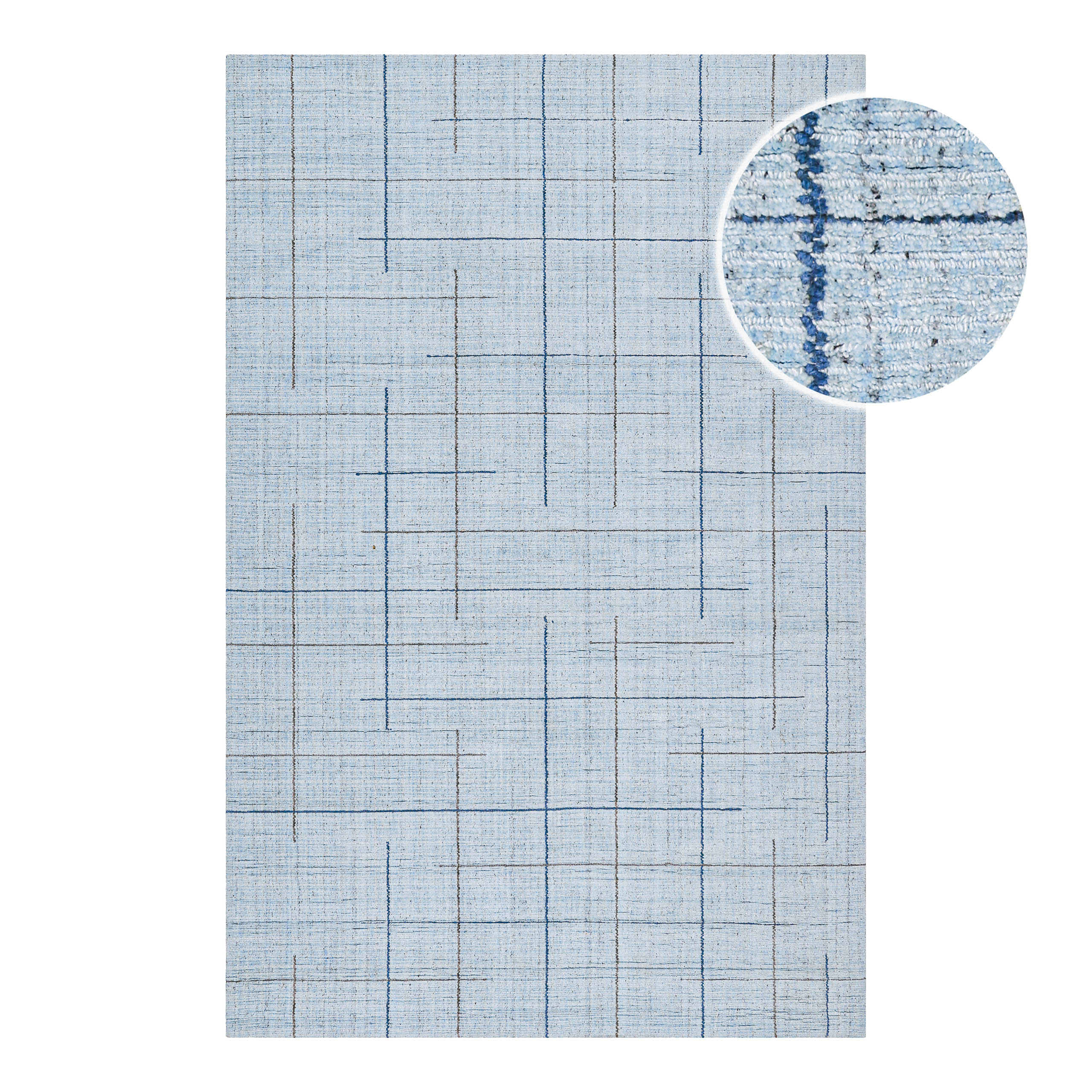 weconhome-milly-kurzflor-teppich-licht-blau-handgewebt image 1