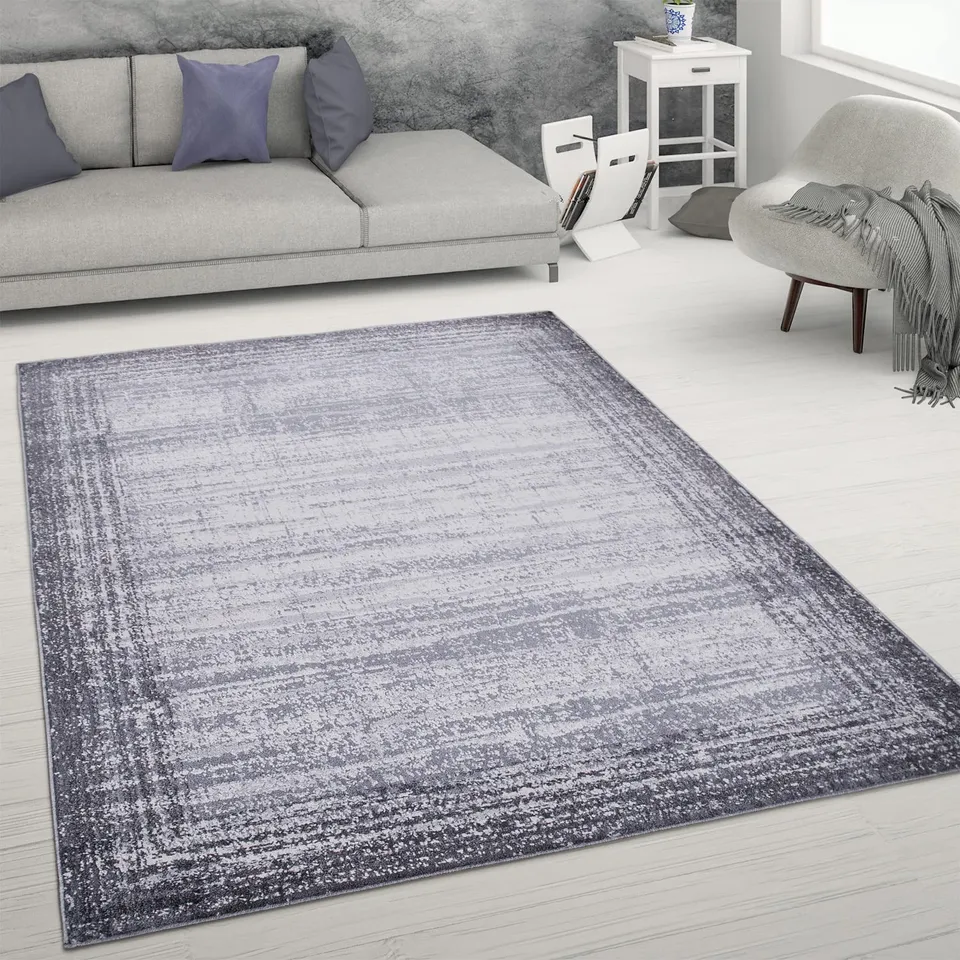 paco-home-kurzflorteppich-used-look-vintage-grau-80x150-cm image 1
