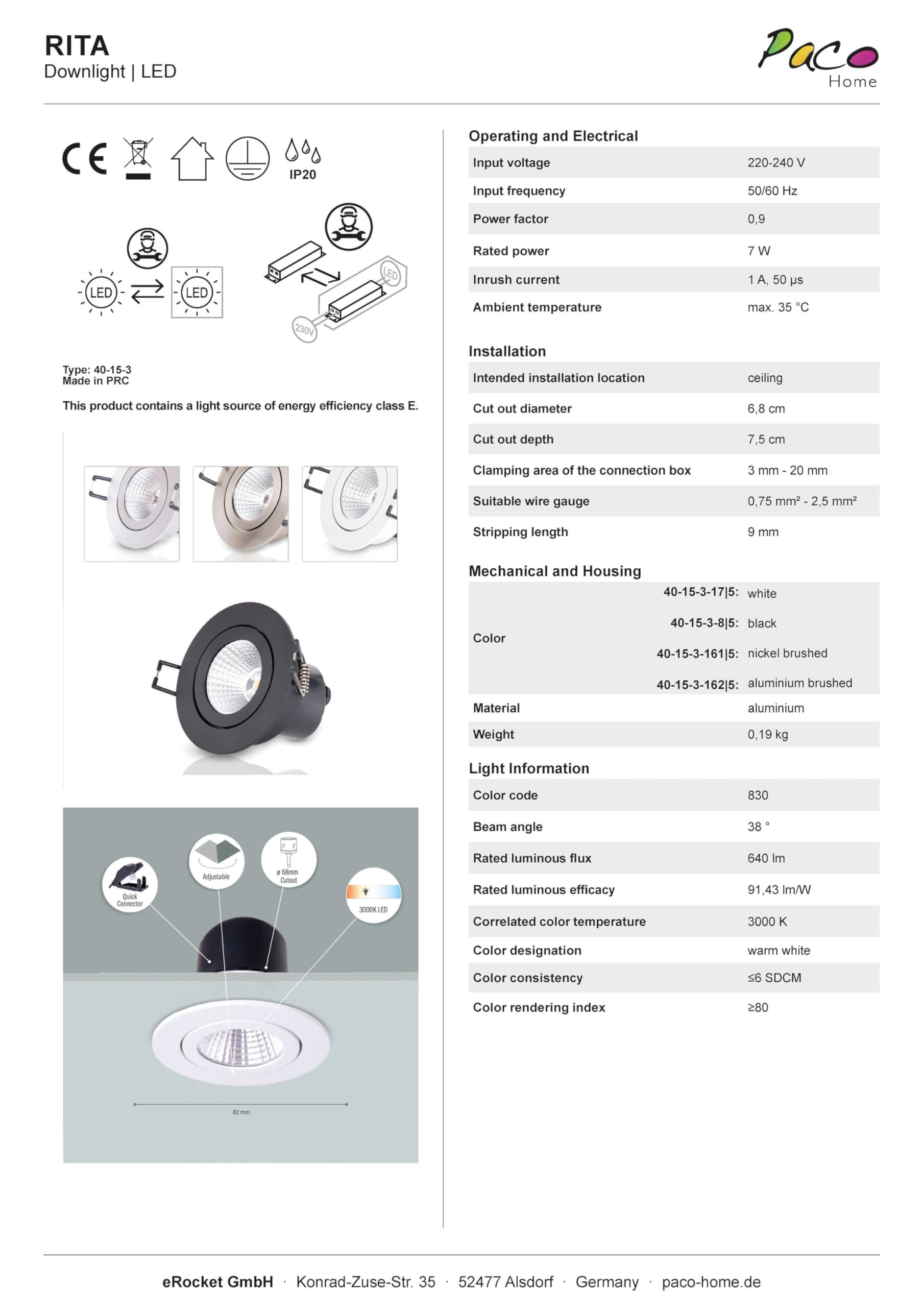 paco-home-led-einbaustrahler-schwenkbar-deckenspot-wei image 7