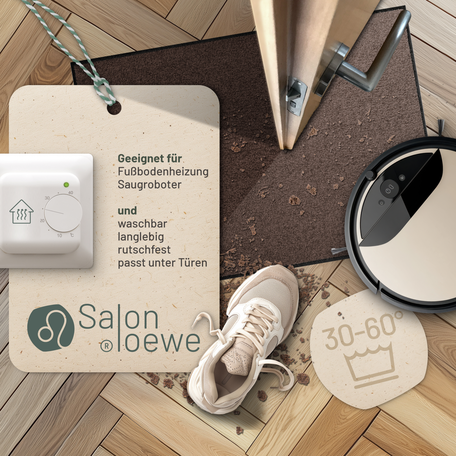 salonloewe-schokobraun-halb-rund-60-x-85-cm-schleuermatte-aus-polyamid-mit-gummi image 2