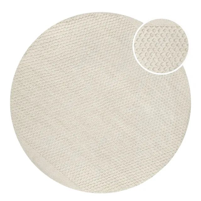 hamptons-by-weconhome-kurzflorteppich-rund-thirtyeight-creme-wei-handgetuftete-s image 1