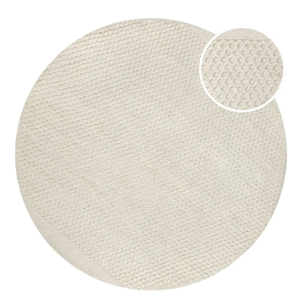hamptons-by-weconhome-kurzflorteppich-rund-thirtyeight-creme-wei-handgetuftete-s image 1