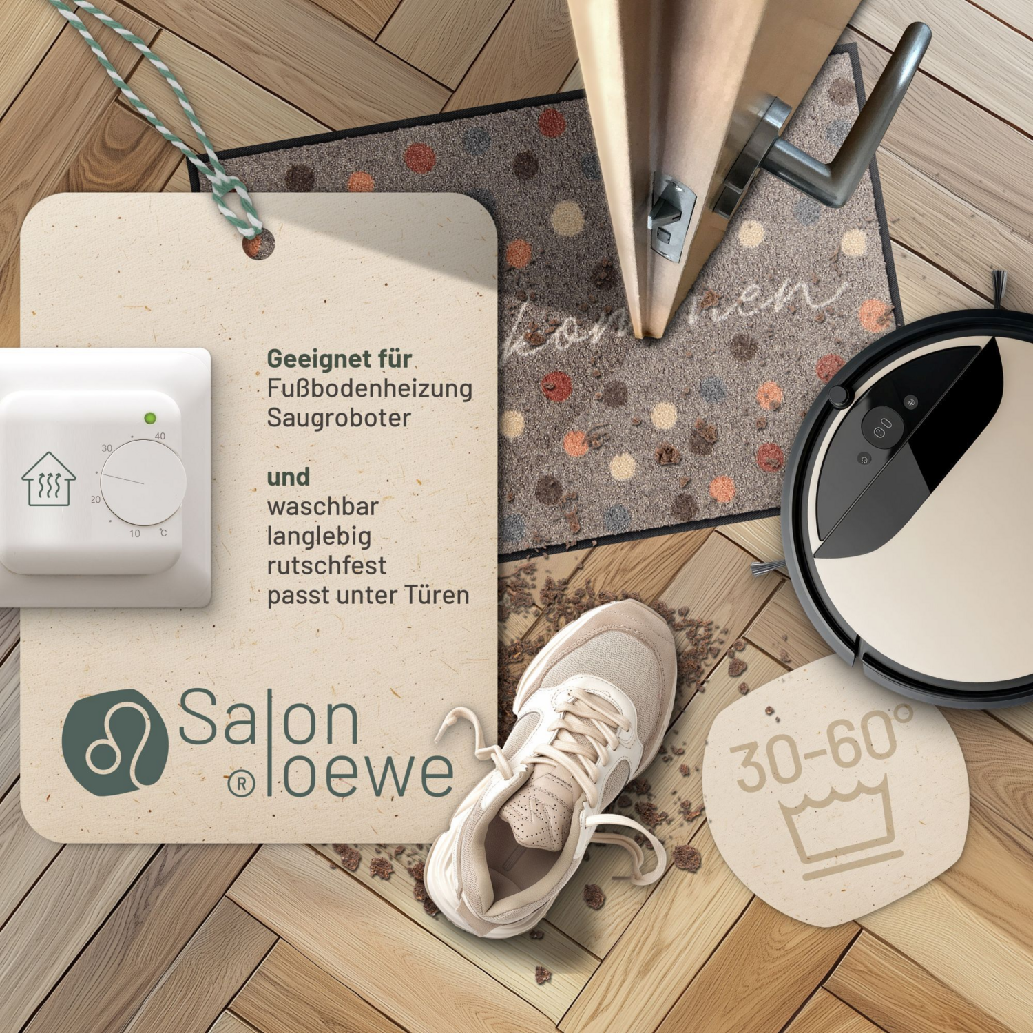 salonloewe-willkommen-dots-eingangsmatte-50-x-75-cm-gepunktete-fu-matte-mit-will image 2