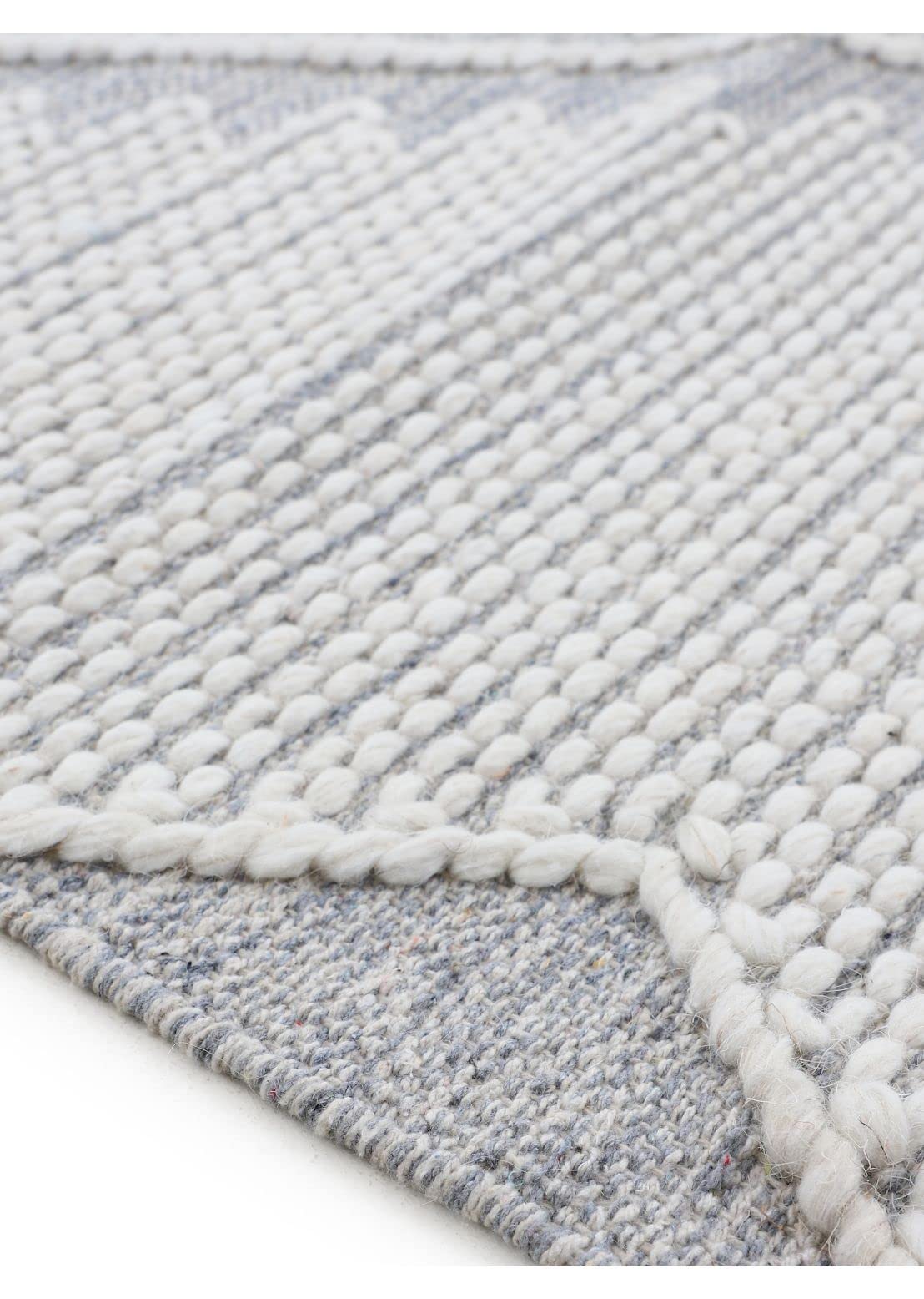 carpetfine-kelim-durry-baumwollteppich-grau-80x150-cm image 7