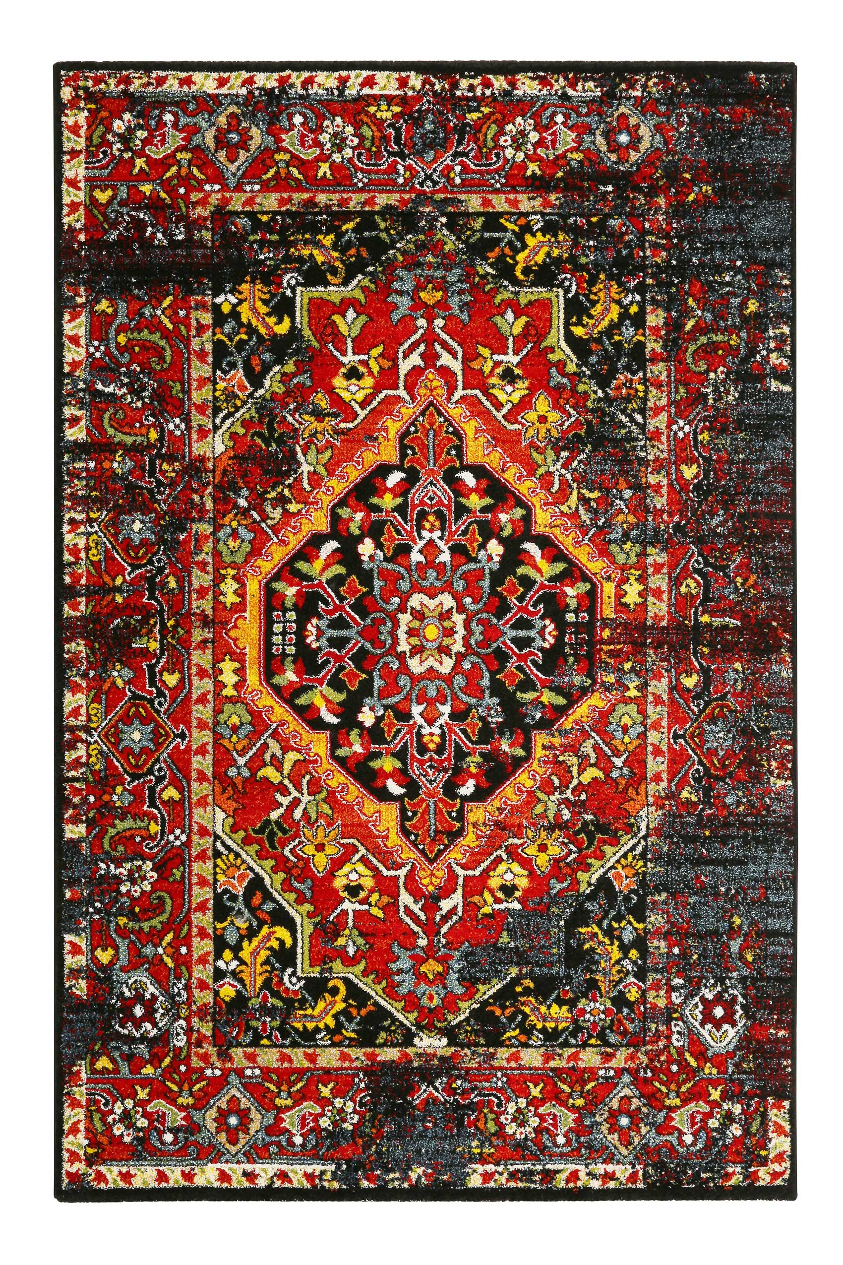 weconhome-teppich-heritage-blau-rot-kurzflor-berber-optik image 1