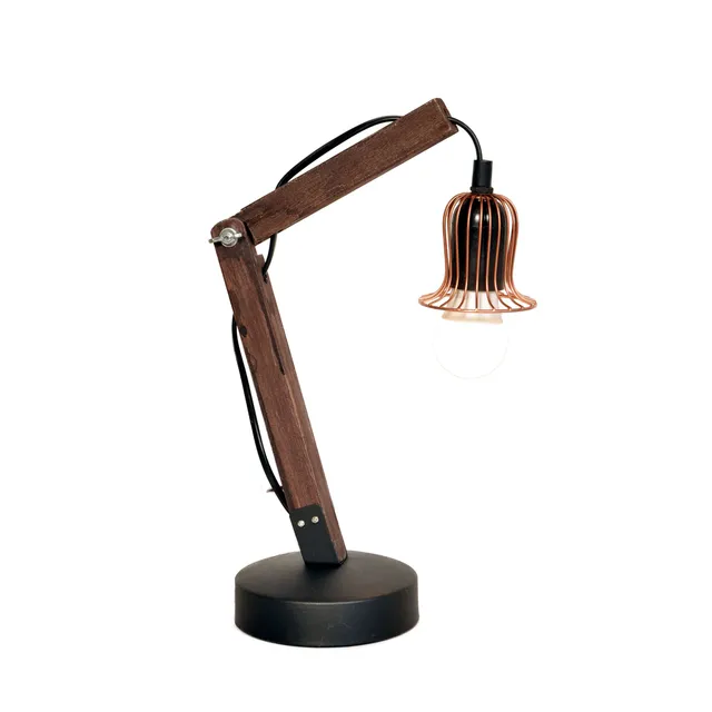 kayoom-tischlampe-rossa-ii-holz-metall-kombination-e27-fassung-zeitloses-design image 1
