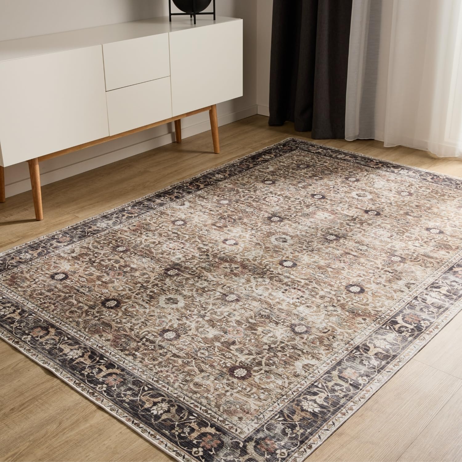 benuta-basic-teppich-george-anthrazit-taupe-120-cm-rund-waschbar image 8