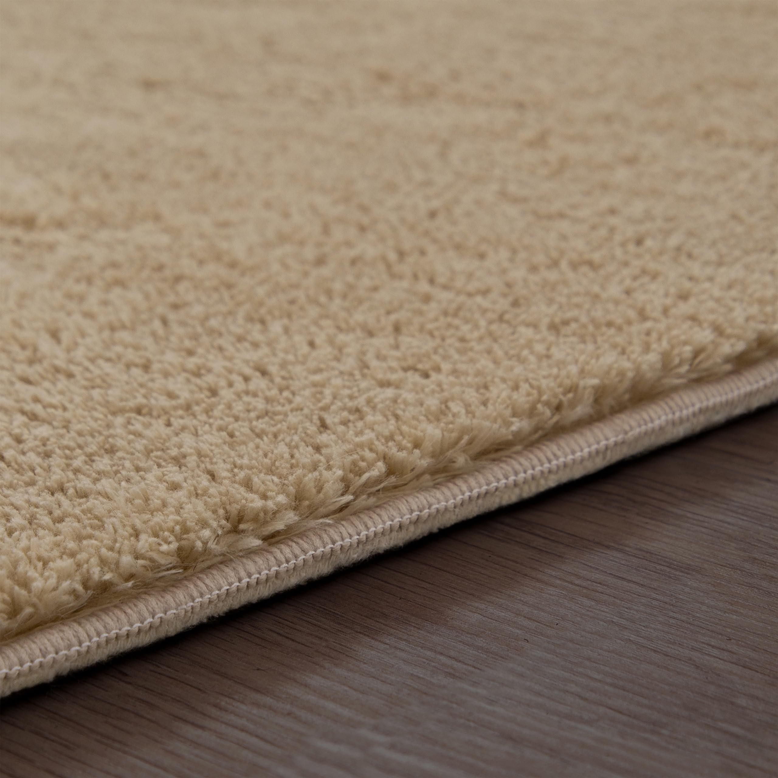 paco-home-teppich-wohnzimmer-kurzflor-weich-rutschfest-modern-einfarbig-beige-10 image 2