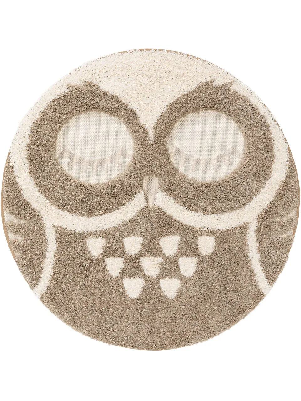 benuta-kids-teppich-carlo-rund-120-cm-cream-taupe-polypropylen-3-d-tiermotiv-f-r image 1