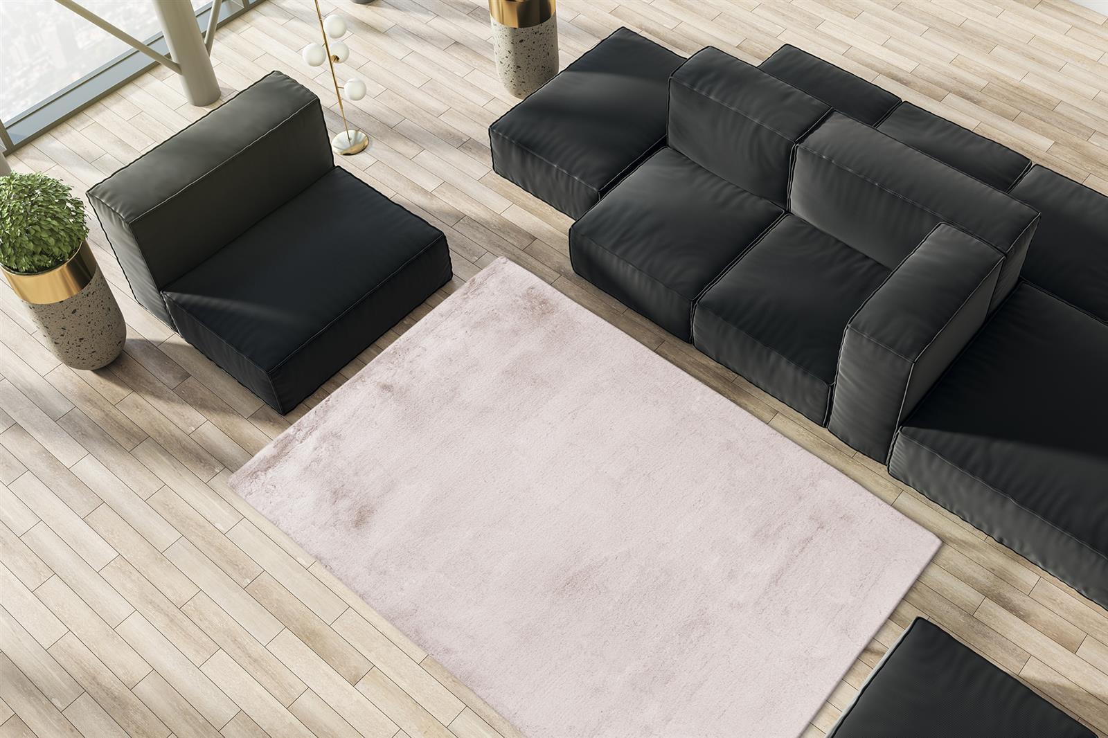 kayoom-raika-125-kurzflorteppich-weicher-teppich-mit-wei-en-spitzen-und-changier image 6